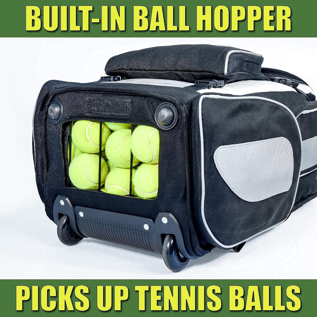 Rover Sports The Packhopper - Tennis Backpack and Ball Hopper in One - Tennis Ball Cart - Tennis Racket Bag and Ball Picker Upper also available for Pickleball