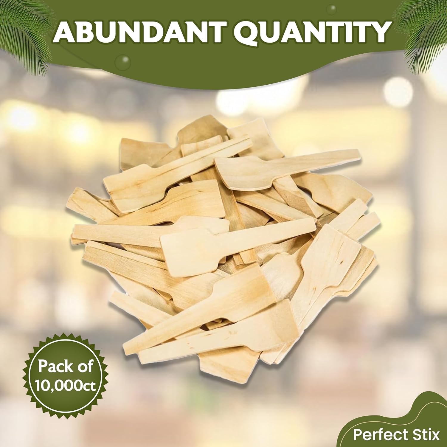 2.75' Disposable Wooden Taster and Sampling Spoons - Pack of 10,000ct