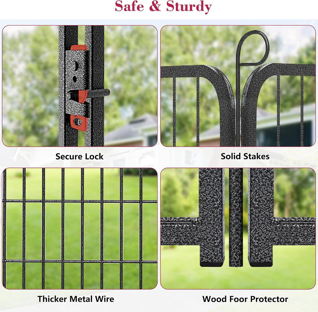 Dog Playpen, 40 inch Height 14 Panels Heavy Duty Dog Fence Pet Playpen with Door, Anti-Rust Dog Exercise Pen with Lock, Portable Pet Fence Outdoor for Yard RV Camping