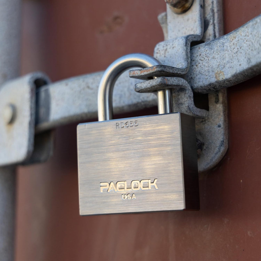 PACLOCK's RD655 Rotating Disc Padlock, 3/8' Dia. Stainless Steel Shackle, High Security Rotating Disc, Exclusive Key Number, U-Pick! Keyed Alike w/ 1 Key, Nickel-Plated Brass