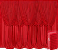 10 Panels Red Backdrop Curtains for Wedding Party Wrinkle Free Backdrops Curtain Drapes Fabric Decorations Photo Back Drop Cloth for Baby Shower Photography Stage Reception 50ft(W) x 12ft(H)