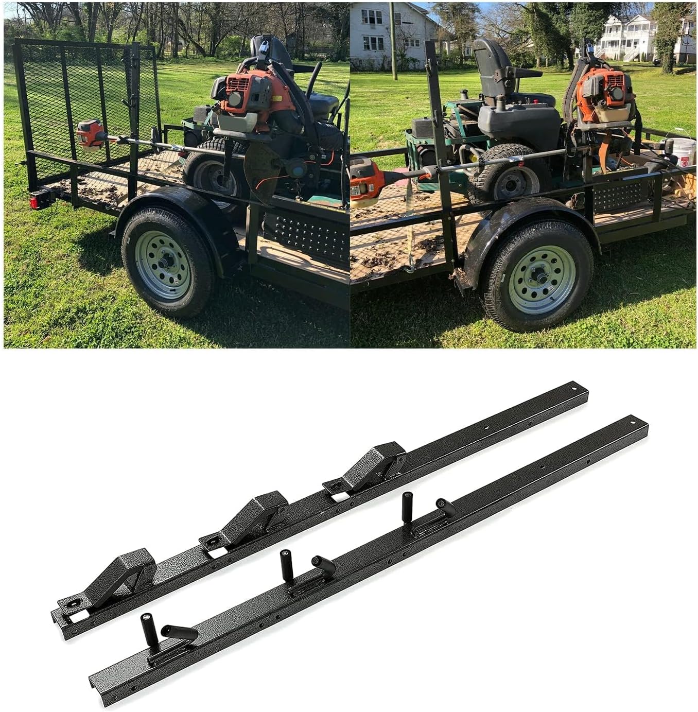 ECOTRIC 10pc 3 Place Weed Eater Rack Carrier Mount On Landscape Truck | Trailer Enclosed Trimmer Rack Holder w/Lock Pair