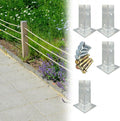 Concrete Post Anchor 2x2 Inch Post Base, Adjustable Pergola Patio Deck Galvanized Adjustable Standoff/Balcony Mailbox Lumber Base Bracket for In-ground Post Support with Screw(4 pcs,40x40x1