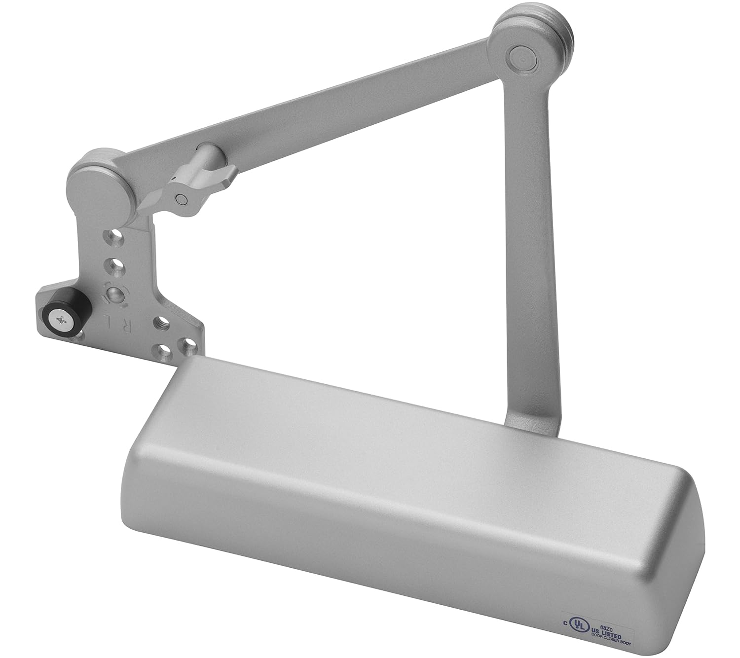 Yale 5821T x 689 Door Closers, Cast Iron Body, 689 Painted Aluminum Finish, Hold Open with Stop Arm, Full Cover, Door Sizes 1 to 6