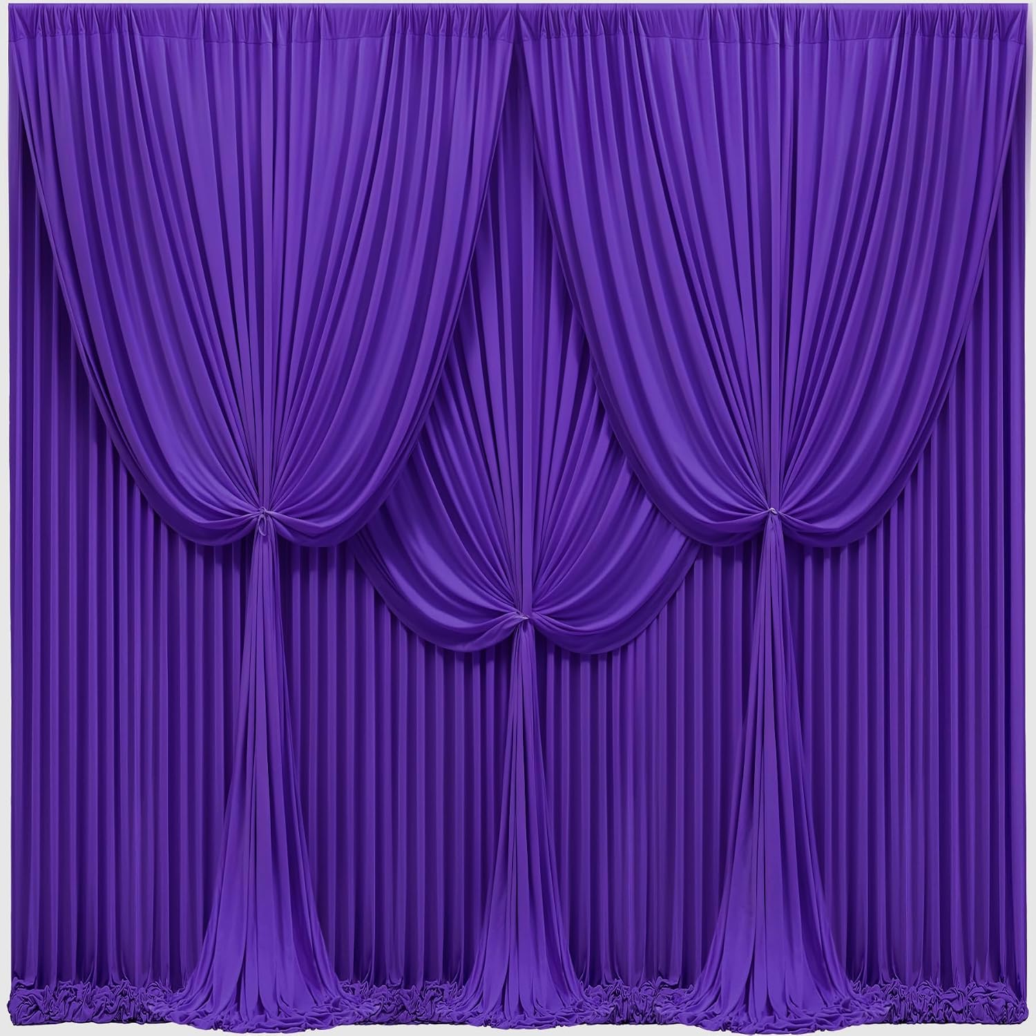 40x10FT Dark Purple Backdrop Curtains for Wedding Parties, Wrinkle Free Polyester Photography Backdrop Drapes for Baby Shower Birthday Parties Stage Background Stand Decorations 4x10ft,10 Panels