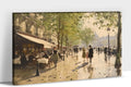 French Country Decor Wall Art, Rustic Cityscape Landscape Paris Pictures, Retro French Bustling Streets Wall Poster, Antique French European Street Scene Posters for LivingRoom Bedroom 32x48 Inch