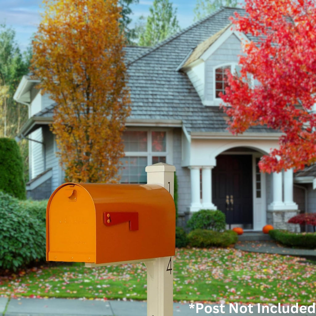 Special Lite Rigby Curbside Mailbox - Orange Aluminum Mailbox for Post Mount - SCR-1016A-ORG