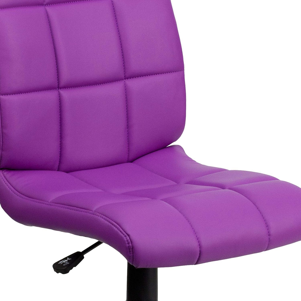 Flash Furniture Clayton Mid-Back Purple Quilted Vinyl Swivel Task Office Chair