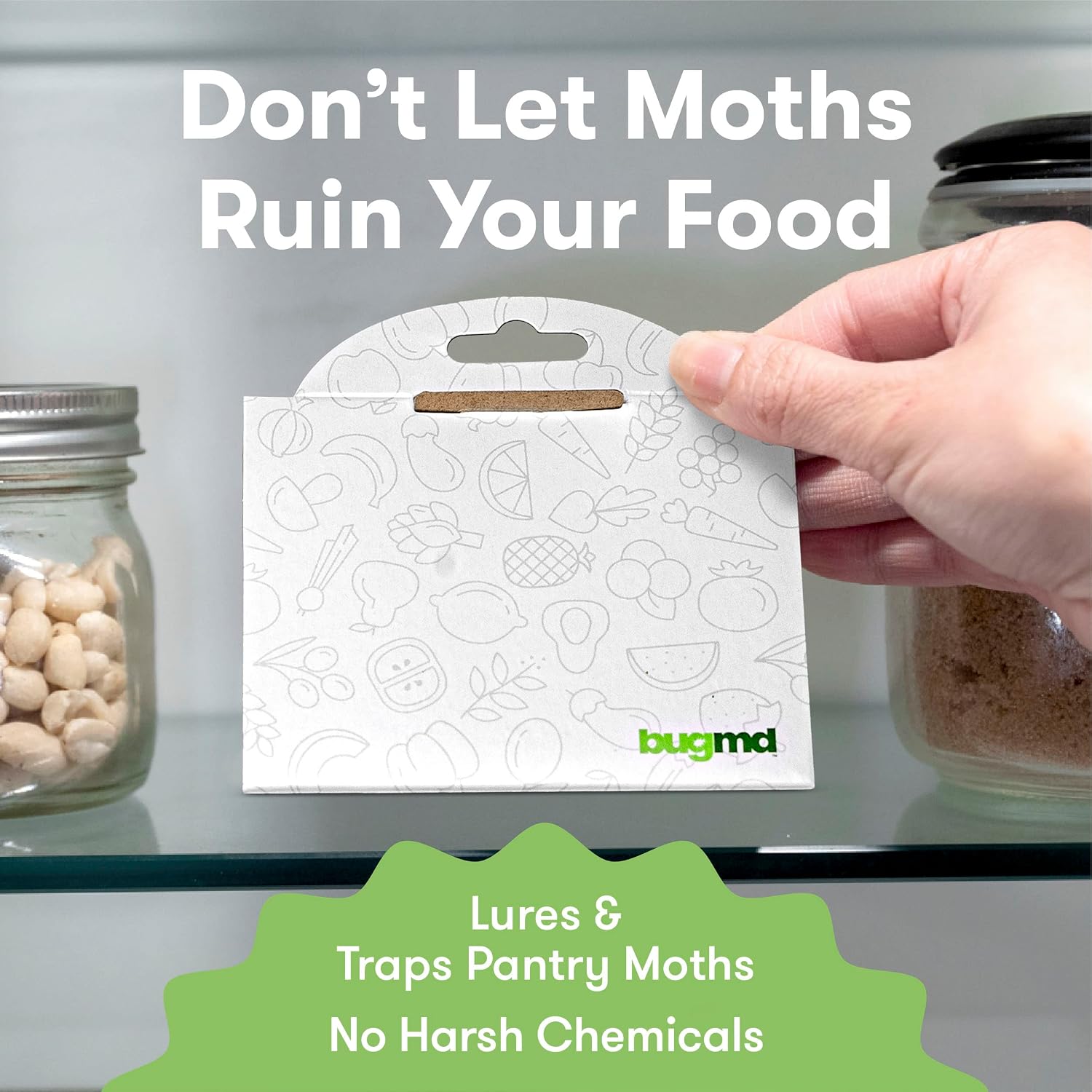 BugMD Clothes Moth Boss Traps (18 Count, White) and Pantry Pest Patrol (18 Count, White) Bundle
