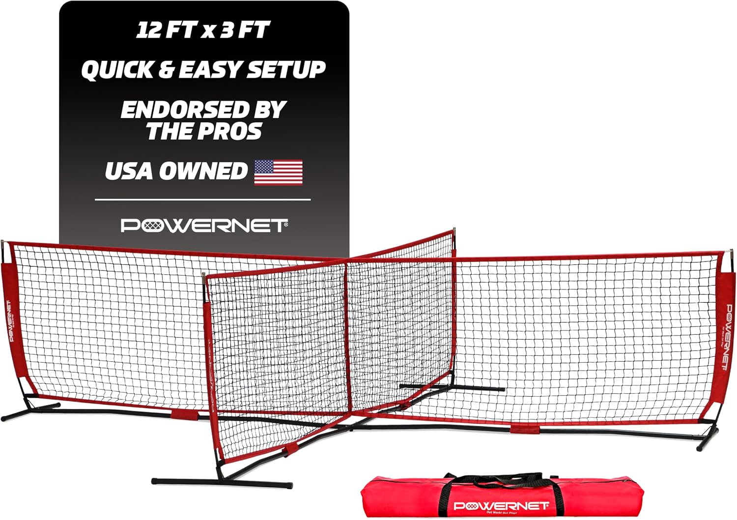 PowerNet 4 Way Soccer Net, Portable Indoor & Outdoor Soccer Training, Game and Training Equipment for Adults and Kids, Ideal for Backyard, Park or Beach, 2 Sizes