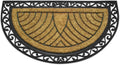 Abbott Collection Coir & Rubber Semicircle Doormat - Themed Indoor and Outdoor Mats for Front Door - Thick Durable Non-Slip Welcome Mats (30 x 48 Inch)
