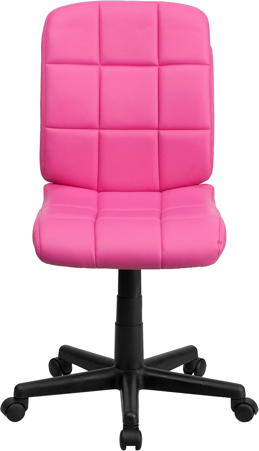 Flash Furniture Clayton Mid-Back Pink Quilted Vinyl Swivel Task Office Chair