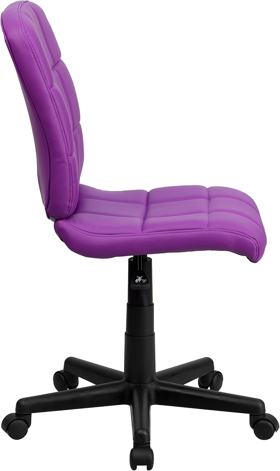 Flash Furniture Clayton Mid-Back Purple Quilted Vinyl Swivel Task Office Chair