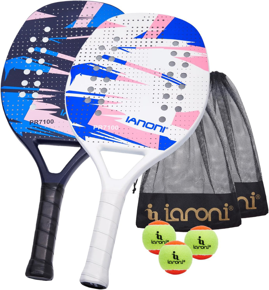 Beach Tennis Paddle Beach Tennis Racket Carbon Fiber with EVA Memory Foam Core Tennis Paddles