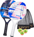Beach Tennis Paddle Beach Tennis Racket Carbon Fiber with EVA Memory Foam Core Tennis Paddles