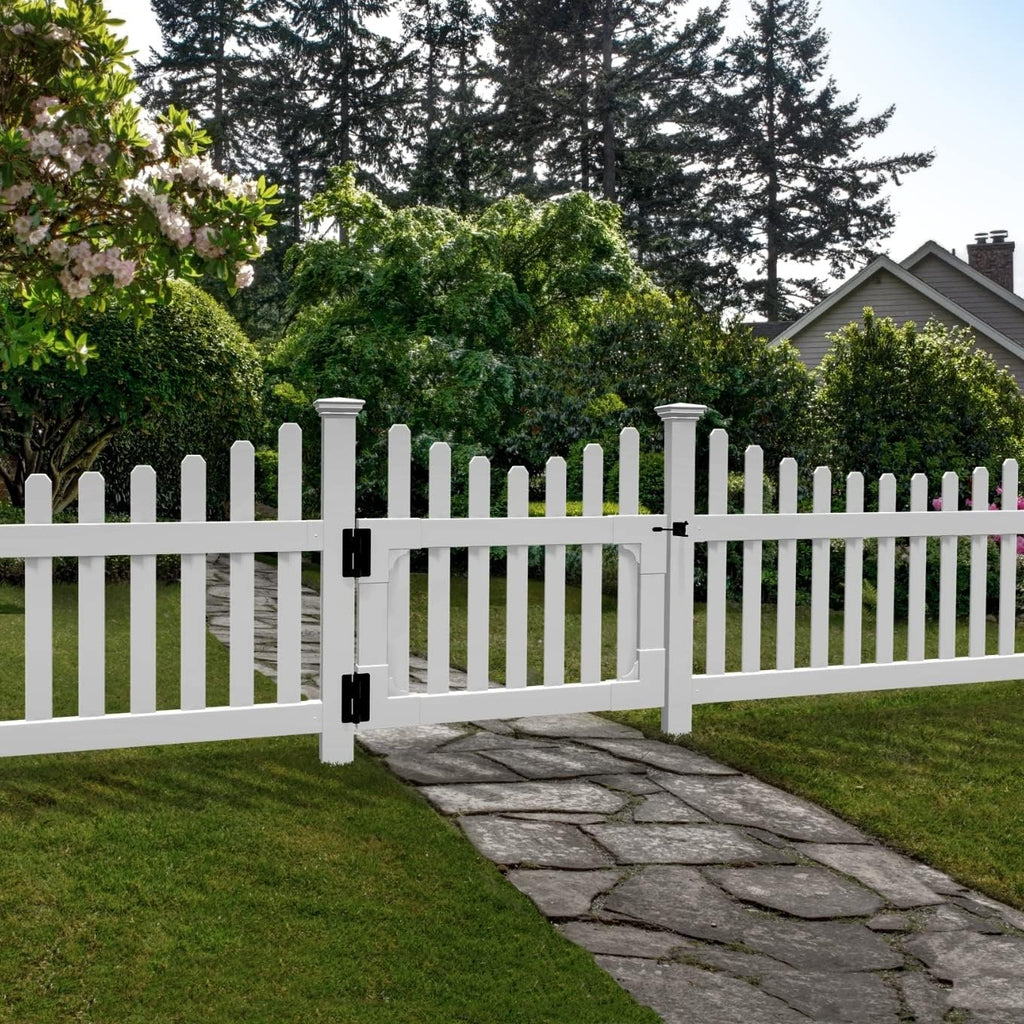 3ft H x 3.5ft W (1 Gate) No Dig WamBam All American Gate Kit, White Vinyl Picket Yard Fence Entry w/Hardware Included for All American Fence, Outdoor Access Door for Patio & Yard, ZP19043