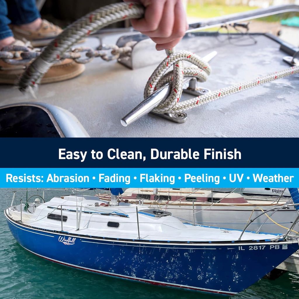 TotalBoat TotalTread Non-Skid Deck Paint, Marine-Grade Anti-Slip Traction Coating for Boats, Wood, Fiberglass, Aluminum, and Metals (Light Gray, Gallon)