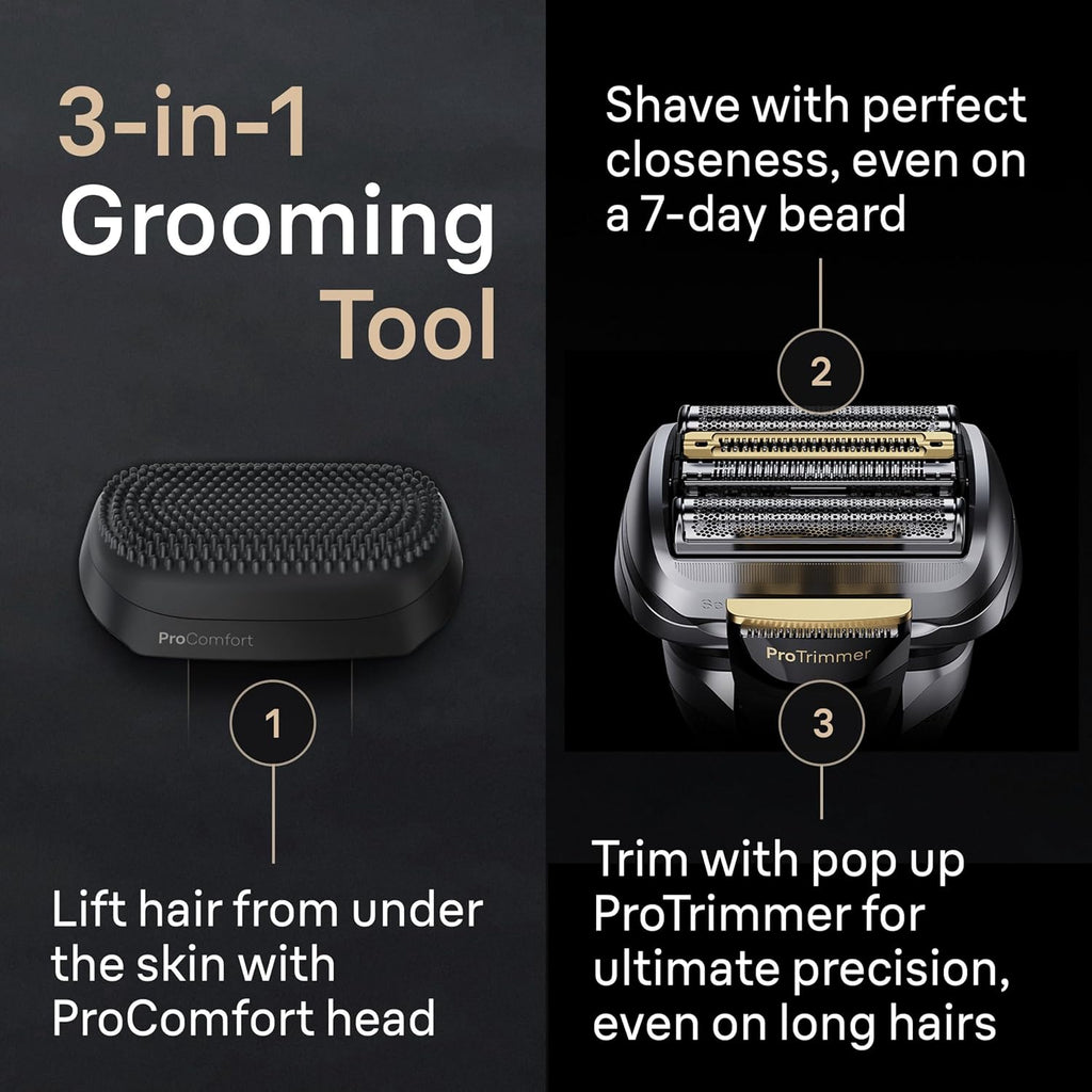 Braun Series 9 PRO+ Electric Shaver, Shaving Kit with 5 Pro Shave Elements and ProComfort Head, SmartCare Center