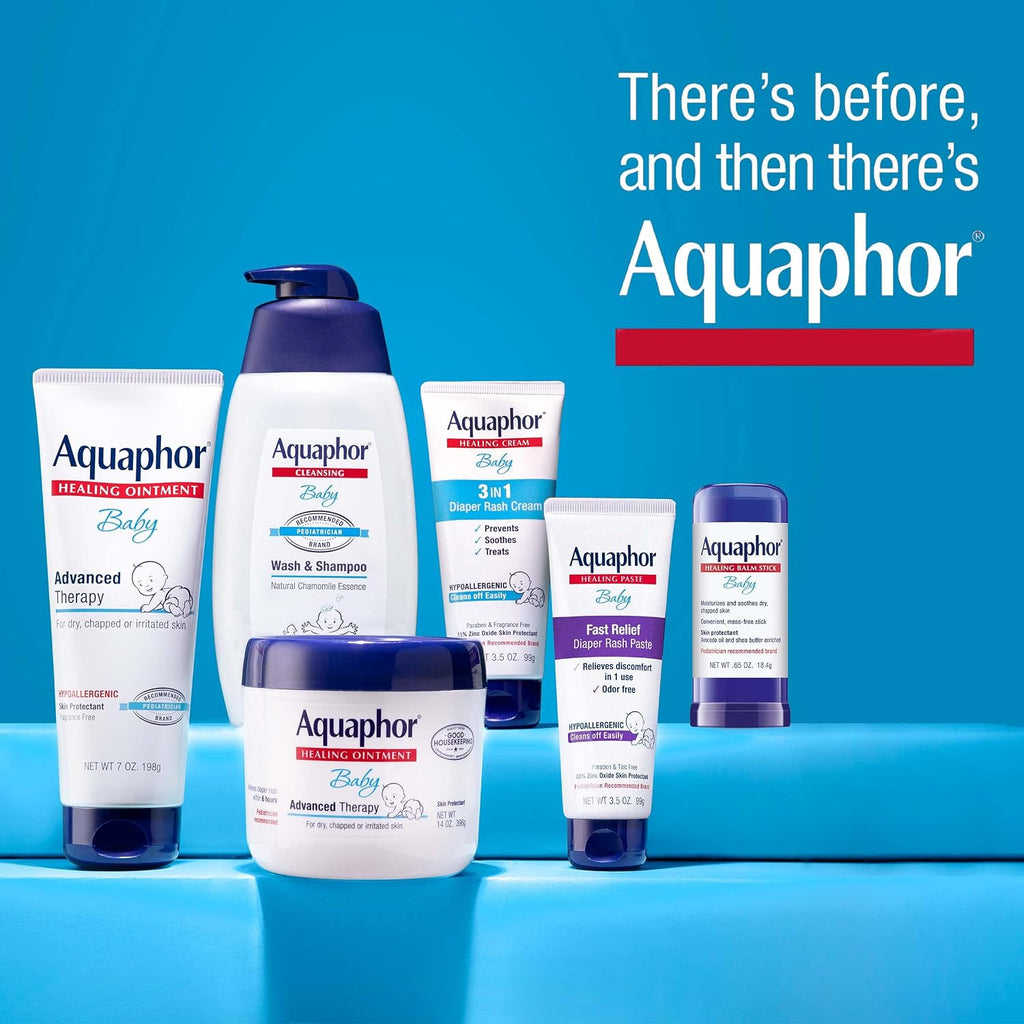 Aquaphor Baby Wash and Shampoo, Unscented Baby Shampoo and Wash, 25.4 Fl Oz Pump Bottle (Pack of 12)