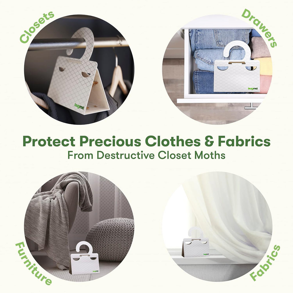 BugMD Clothes Moth Boss Traps (18 Count, White) and Pantry Pest Patrol (18 Count, White) Bundle