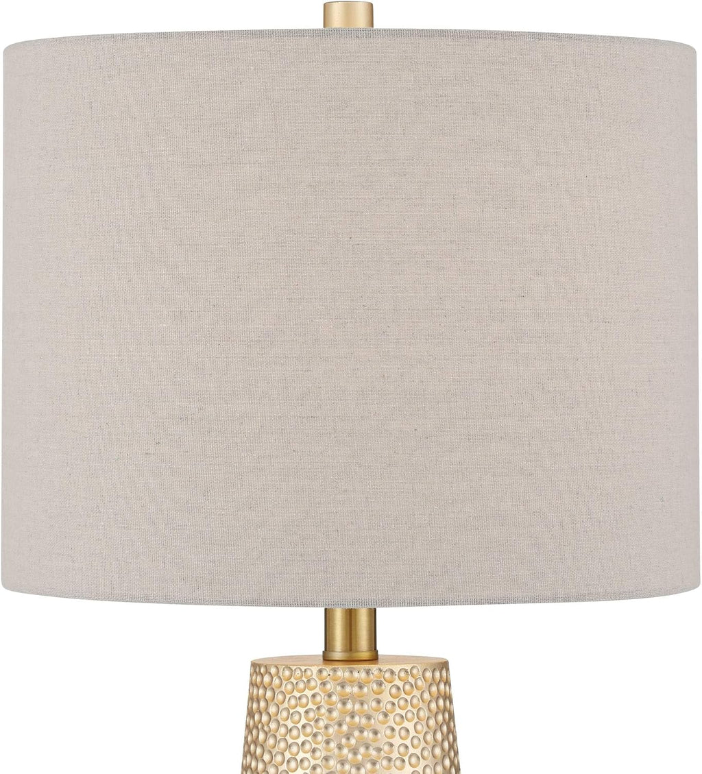 360 Lighting Mira 25 1/4' High Modern Table Lamps Set of 2 Textured Gold Finish Fabric Oatmeal Shade Living Room Bedroom Bedside Nightstand House Office Home Reading Kitchen Entryway Console