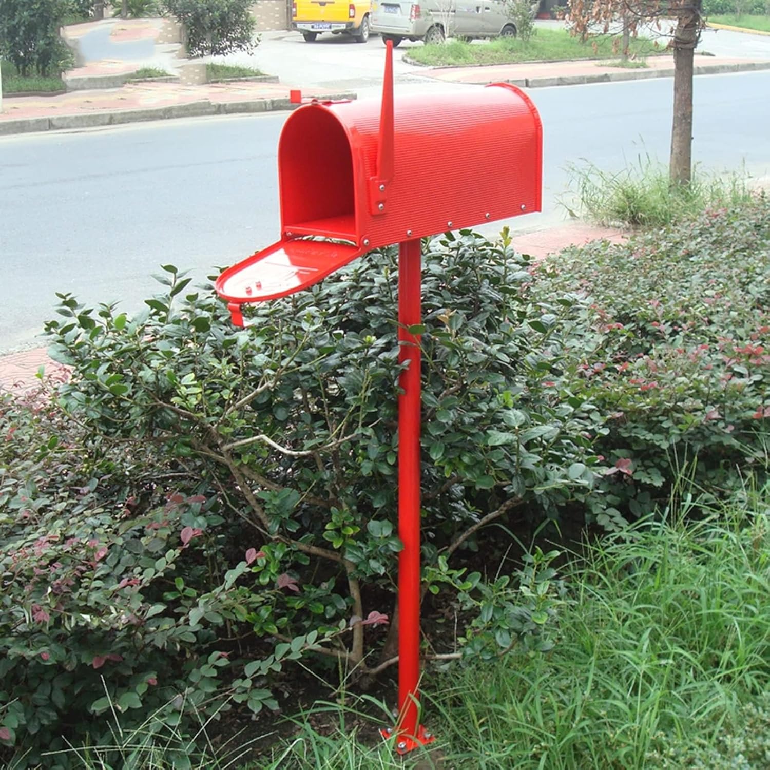 American Style Tall Mailboxes for Outside, Floor Stand Weatherproof Letter Storage Box, Drop Post Box for Townhouse/Garden(Color:C)