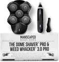MANSCAPED® Dome Shaver™ PRO Head Shaver for Bald Men & Weed Whacker® 3.0 PRO Dual-Blade Nose, Ear & Eyebrow Hair Trimmer – SkinSafe® & FlexAdjust Technology, Travel Locks, Waterproof