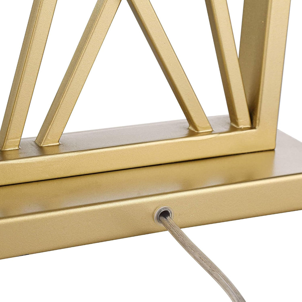 360 Lighting Claudia 26 1/2' Tall Square Modern Glam Luxe Table Lamp Gold Finish Metal Single White Shade Living Room Bedroom Bedside Nightstand House Office Home Kitchen Entryway Console