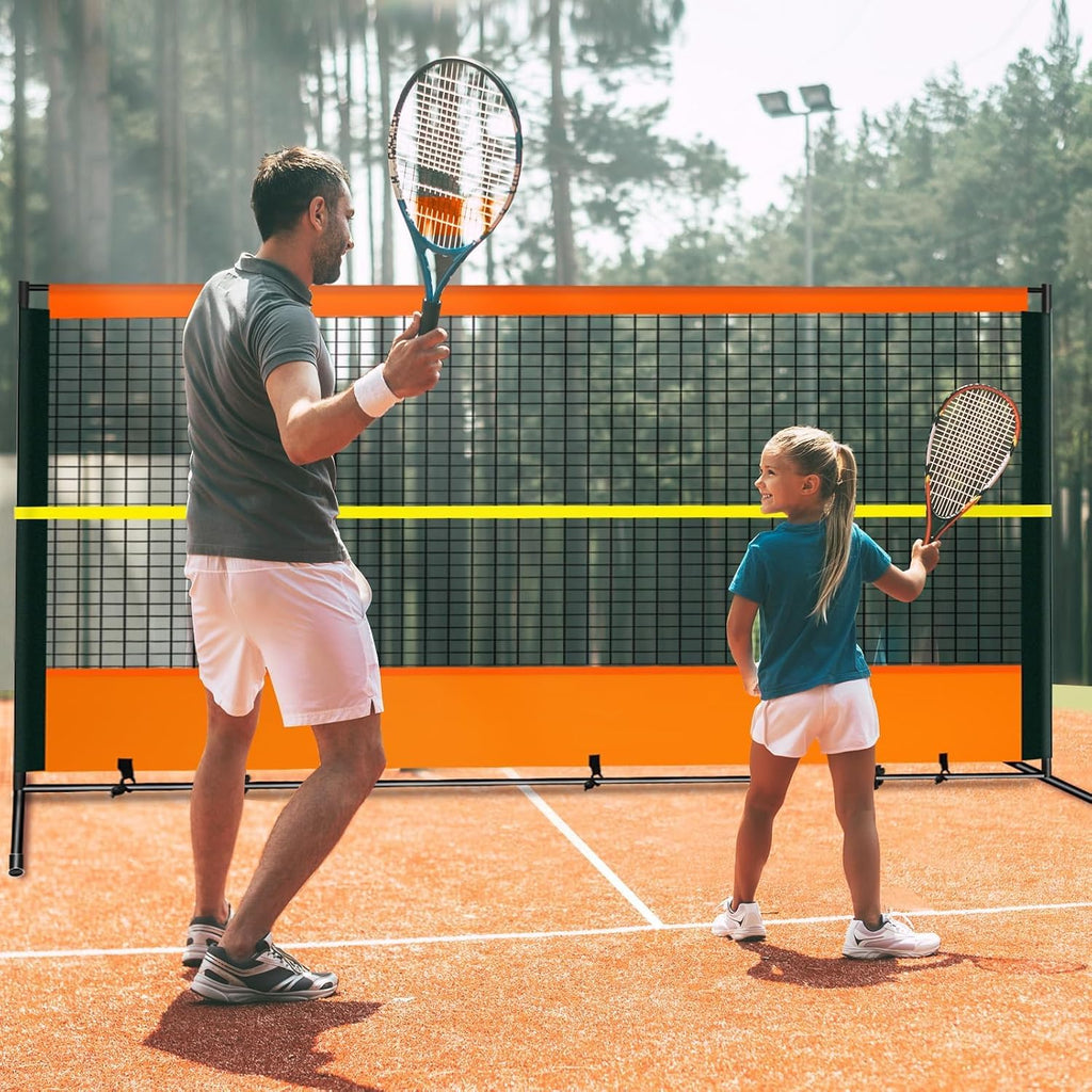ORIENGEAR Tennis Rebound Practice Wall - 12ft x 6ft Rebounder Net for Racquet Sports, Ball & Pickleball, Training Backboard for Court Backyard and Indoor & Outdoor Use
