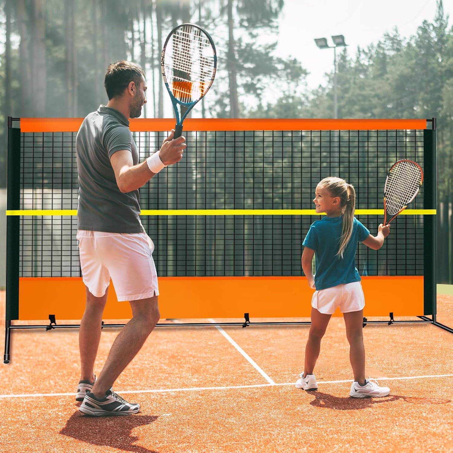 ORIENGEAR Tennis Rebound Practice Wall - 12ft x 6ft Rebounder Net for Racquet Sports, Ball & Pickleball, Training Backboard for Court Backyard and Indoor & Outdoor Use