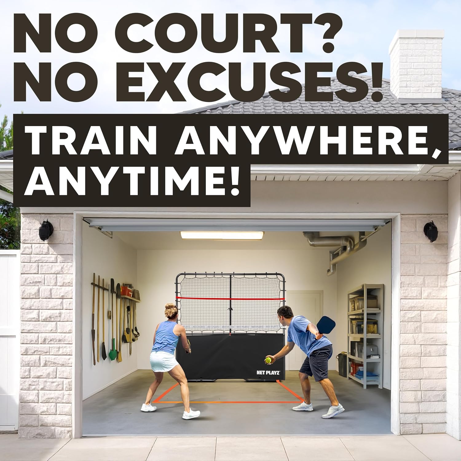 Pickleball Rebound Net Training Equipment Aid, Adjustable Angle & Easy Setup - Perfect Your Forehands Backhands Dinks Volleys Accuracy Coordination Kitchen Control