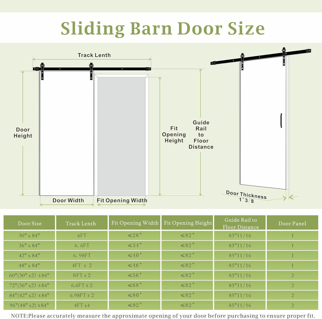BARNER HOME 36in x 84in Sliding Barn Door with 6.6ft Barn Door Hardware Kit Included, Pre-Drilled Easy to Assemble, DIY Unfinished Solid Core Single Interior Door, Natural