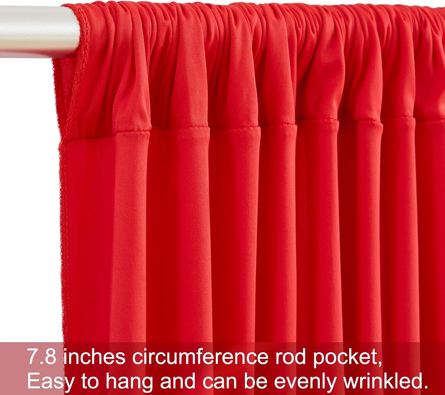 10 Panels Red Backdrop Curtains for Wedding Party Wrinkle Free Backdrops Curtain Drapes Fabric Decorations Photo Back Drop Cloth for Baby Shower Photography Stage Reception 50ft(W) x 12ft(H)