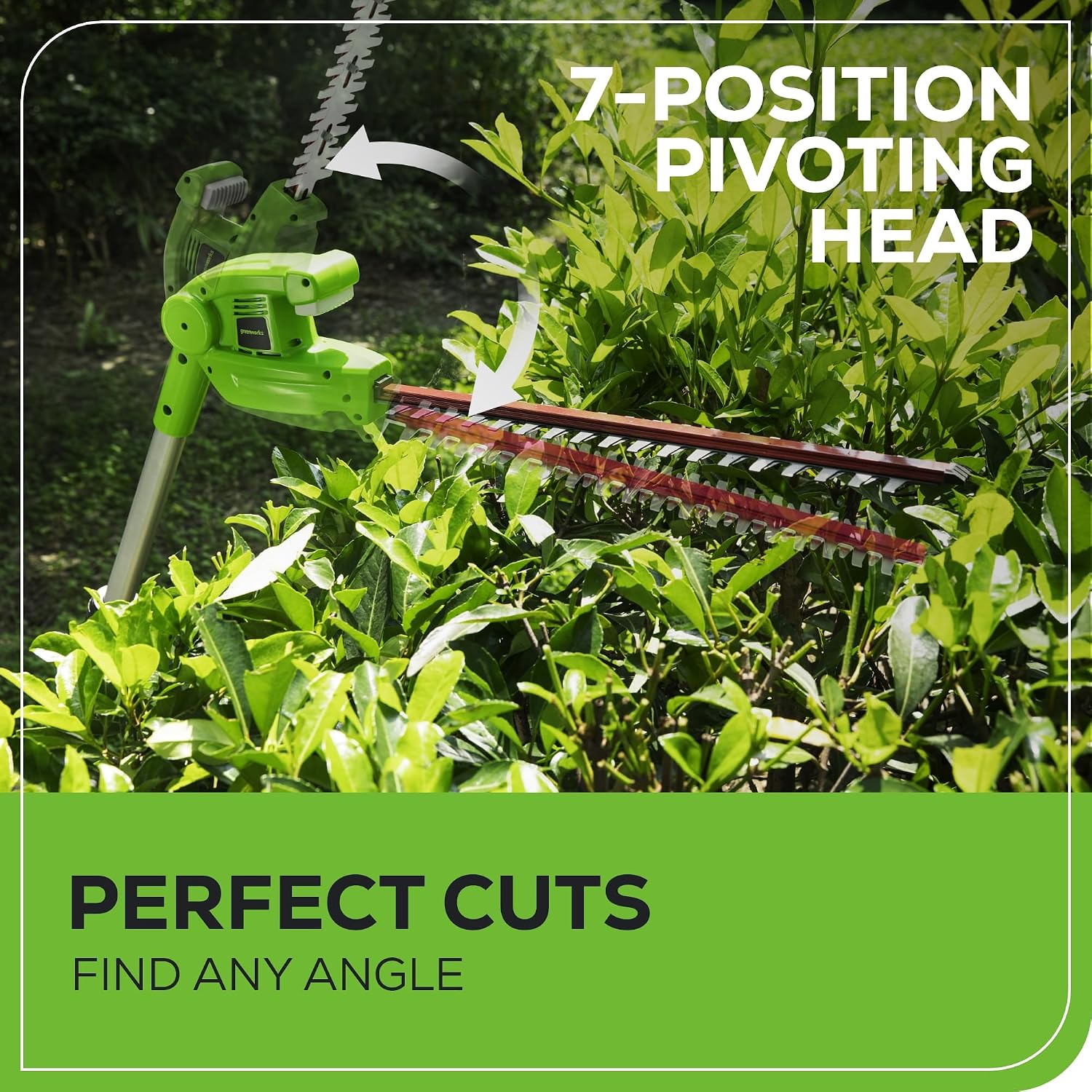 Greenworks 40V 20' Cordless Pole Hedge Trimmer, 2.0Ah Battery and Charger Included
