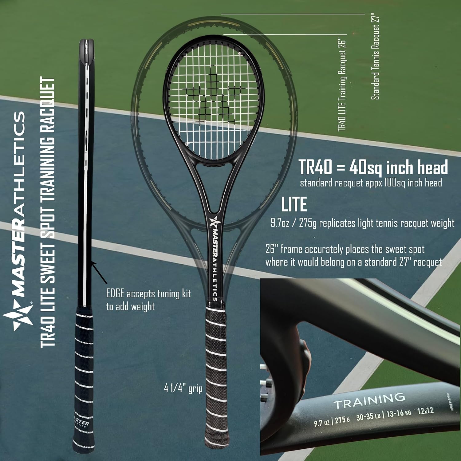 Master Athletics TR40 Tennis Training Racket