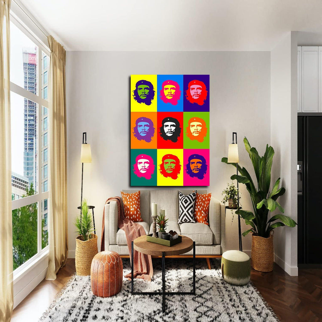 Andy Warhol Canvas Wall Art Warhol Pop Art Ernesto Guevara Large Painting for Bedroom Livingroom Office