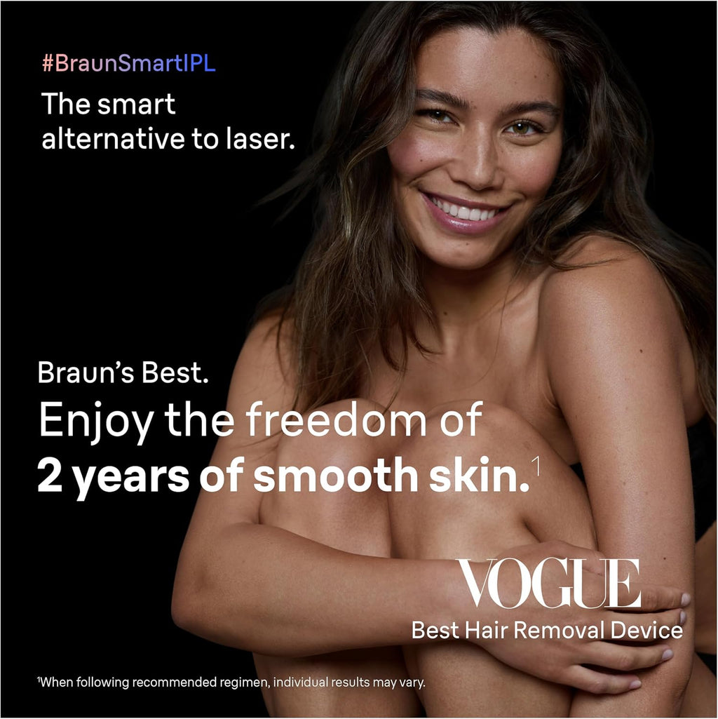 Braun Skin i-Expert Smart IPL PL7219 at Home Laser Hair Removal for Women and Men with App, Premium Pouch, Venus Razor, 2 Smart Heads, Facial Trimmer