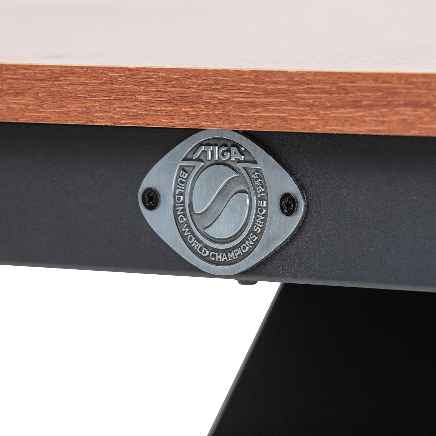 STIGA Ultra Indoor Table Tennis Table – 18mm Woodgrain Ping Pong Table with Steel Frame, Tournament Net & Post, Adjustable Leg Levelers, Modern Furniture-Style Design