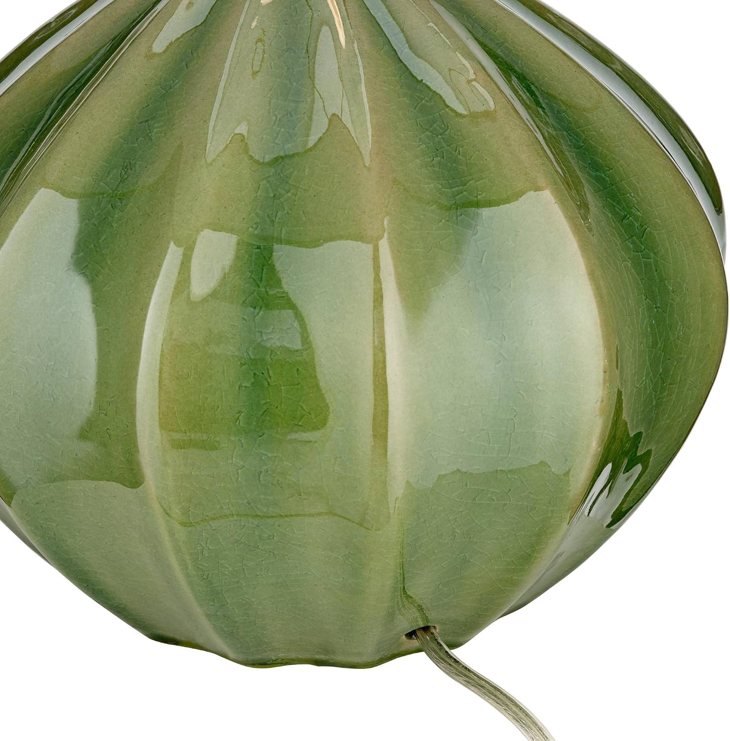 360 Lighting Gordy Mid Century Modern Accent Table Lamps 20 1/2' Tall Set of 2 Green Ribbed Ceramic Oatmeal Fabric Drum Shade for Bedroom Living Family Room Bedside Nightstand House Home