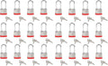 40mm Keyed Alike (A389) Laminated Steel Long Shackle Padlock, 1 3/4' Wide x 2 3/4' Shackle Size (24)