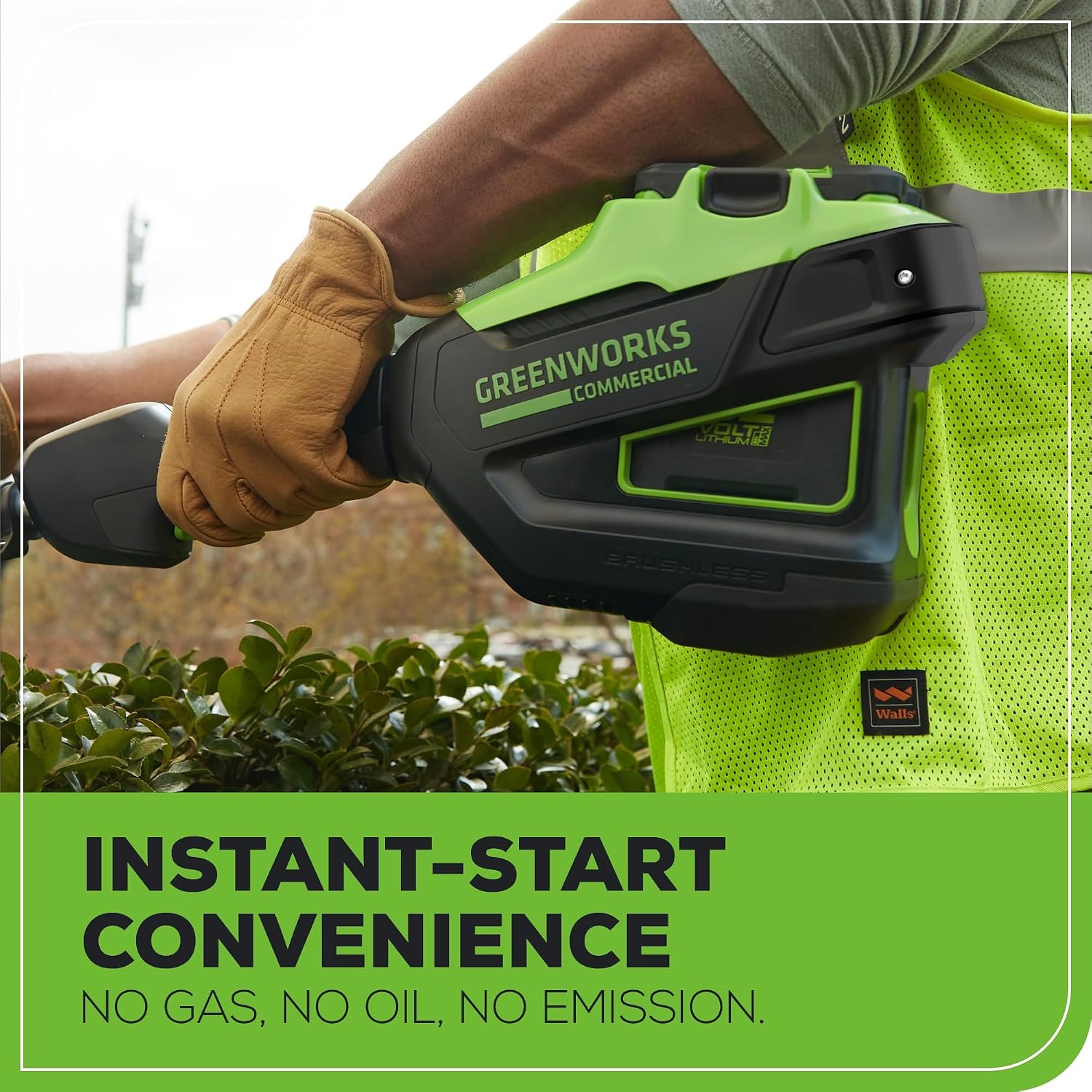 Greenworks 82V 24' Brushless Cordless Short Pole Hedge Trimmer, 2.5Ah Battery and Dual Port Rapid Charger (Great for Landscapers and Professionals)