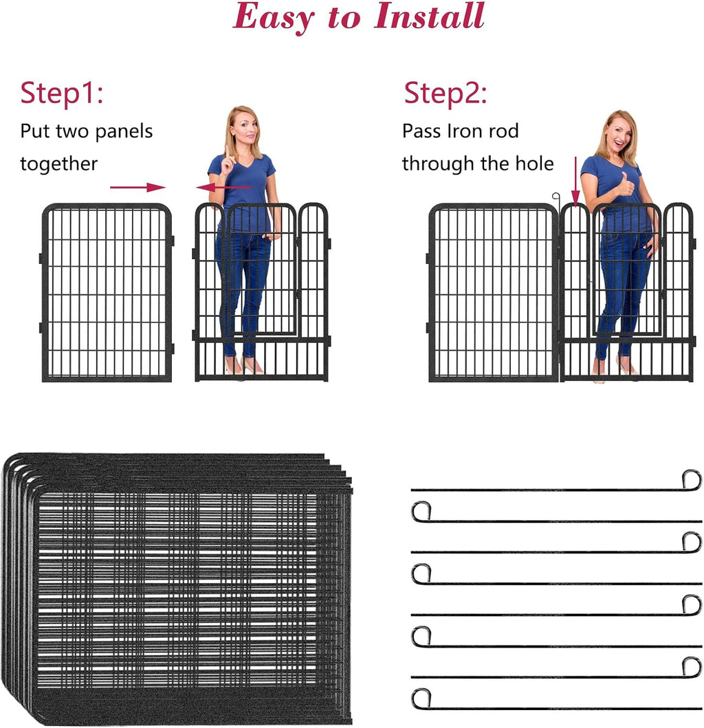 Dog Playpen, 40 inch Height 14 Panels Heavy Duty Dog Fence Pet Playpen with Door, Anti-Rust Dog Exercise Pen with Lock, Portable Pet Fence Outdoor for Yard RV Camping