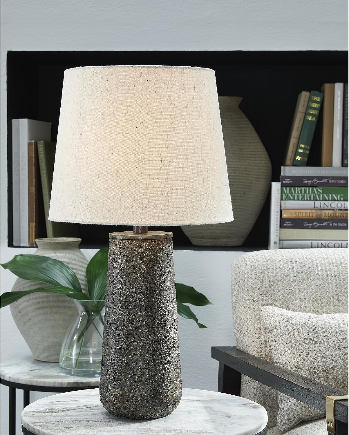 Signature Design by Ashley Chaston Casual Modern Table Lamp Set, 2 Count, Antique Bronze Finish