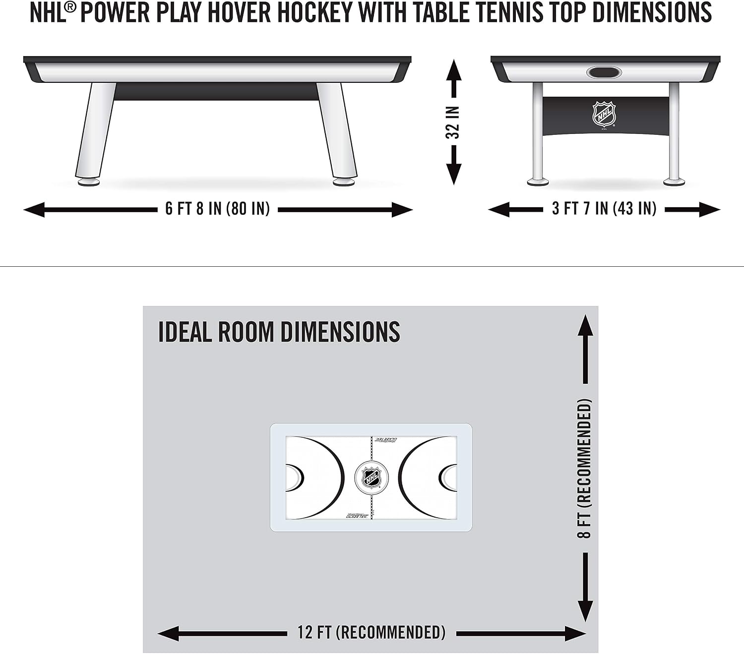 EastPoint Multi-Game Tables, Play 2-in-1 Air Hockey Table with Table Tennis Top - Perfect for Family Game Room, Adult rec Room, basements, Man cave, or Garage