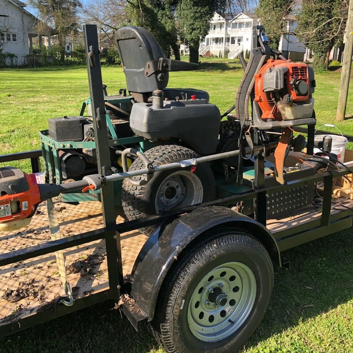 ECOTRIC 10pc 3 Place Weed Eater Rack Carrier Mount On Landscape Truck | Trailer Enclosed Trimmer Rack Holder w/Lock Pair