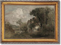 Large Framed Country Manor Canvas Wall Art Vintage Countryside Cottage Landscape Oil Painting Poster Rustic Estate European Country Artwork Print Classic Farmhouse Bedrom Decor 24x36inch