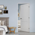32' x 80' Prehung Door 2-Panel Slab Doors with Jamb Kit, Solid Core MDF Interior Door for Bathroom Pantry Laundry, Home Doors, White Primed Easy Assemble - Right Handed