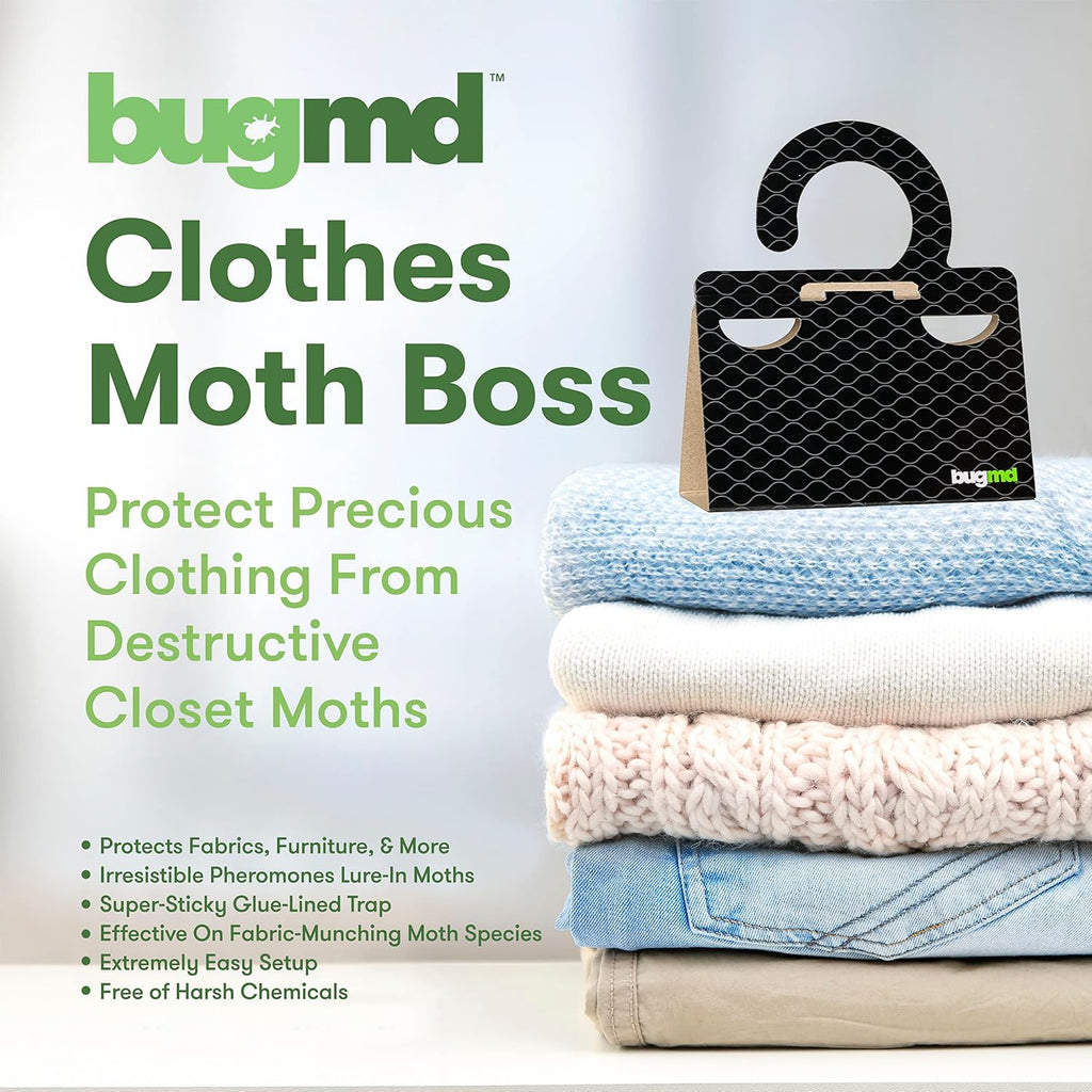 BugMD Clothes Moth Boss Traps (18 Count, Black) and Pantry Pest Patrol (18 Count, Black) Bundle