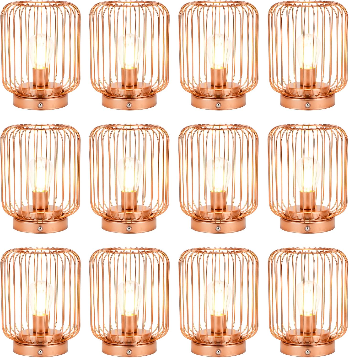 LED Cordless Table Lamps Set of 12 Rechargeable Battery Operated Desk Lamp 7 'H Touch Dimmable Wireless Lamp for Indoor Outdoor Bedrooms Office Wedding Parties Patio（Cylinder）