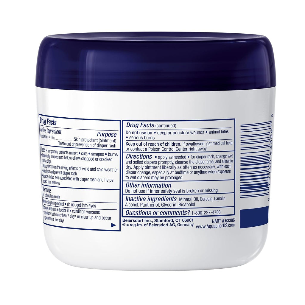 Aquaphor Baby Healing Ointment - Advance Therapy for Diaper Rash, Chapped Cheeks and Minor Scrapes - 14 Ounce Jar (Pack of 12)